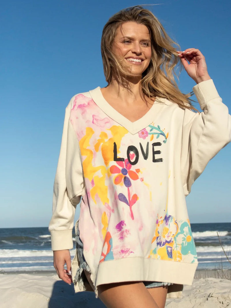 Natural Life Life Is A Canvas Sweatshirt - Love