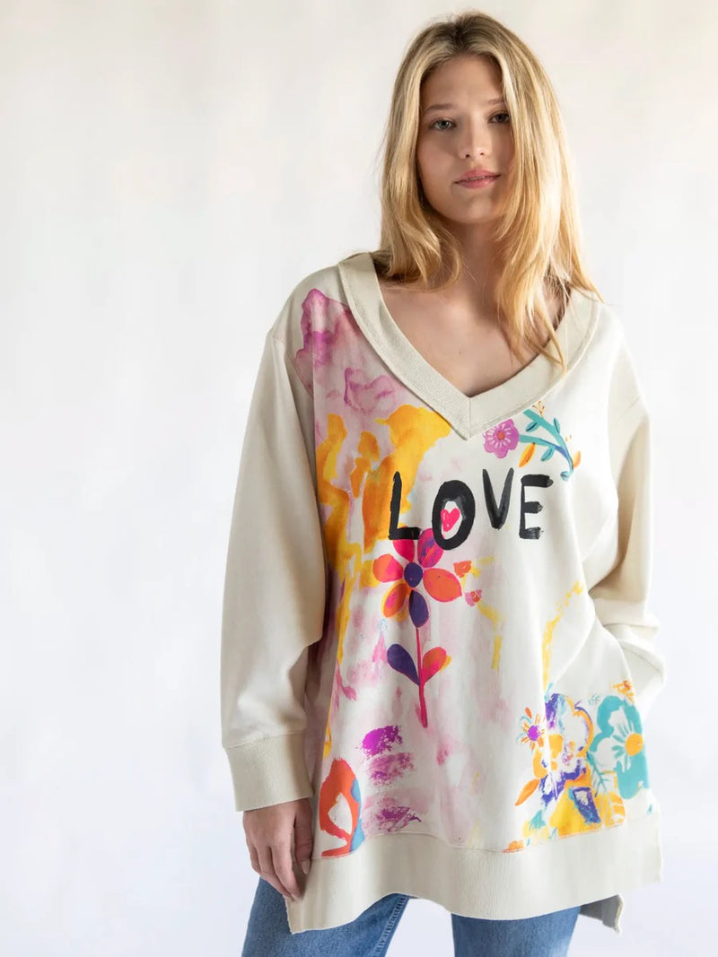 Natural Life Life Is A Canvas Sweatshirt - Love