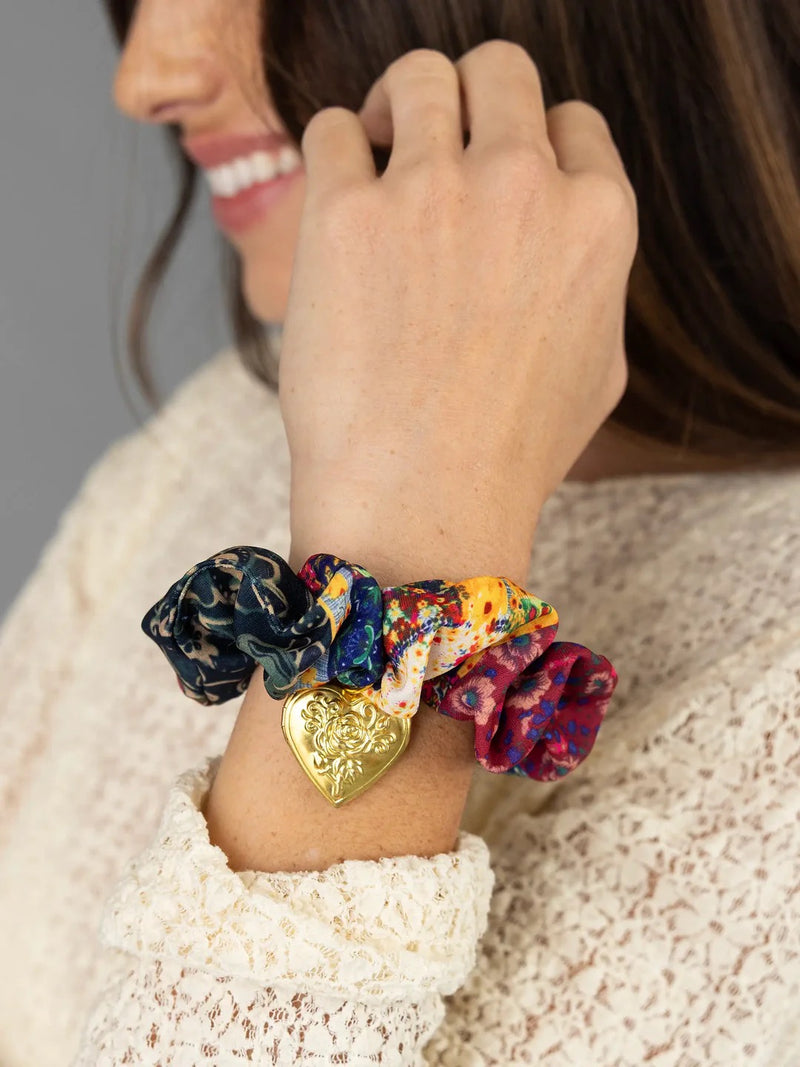 Natural Life® Locket Scrunchie - Bright Patchwork