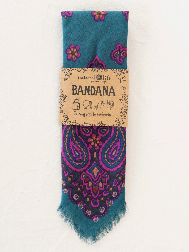 Natural Life® Printed Cotton Bandana - Charcoal Brimfield