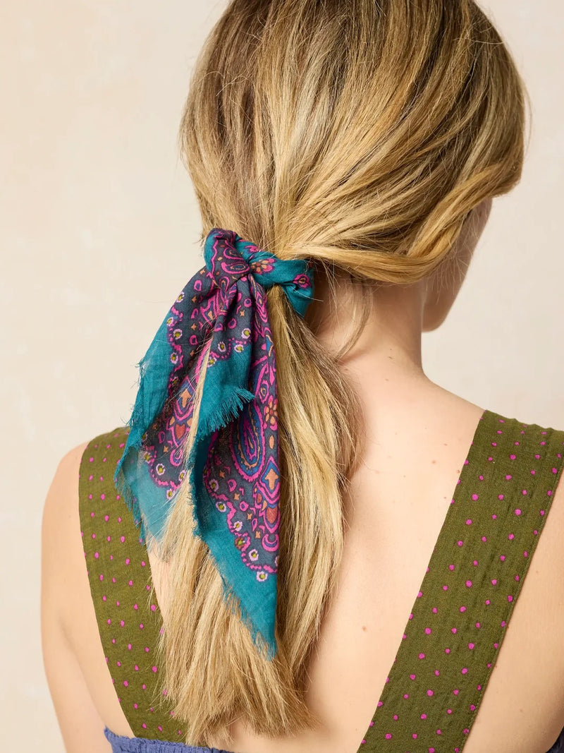 Natural Life® Printed Cotton Bandana - Charcoal Brimfield