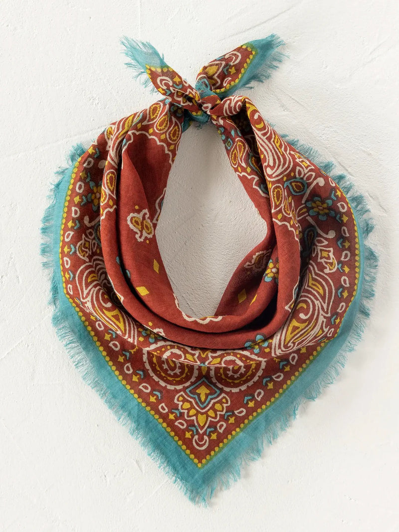 Natural Life® Printed Cotton Bandana - Classic Brick Red