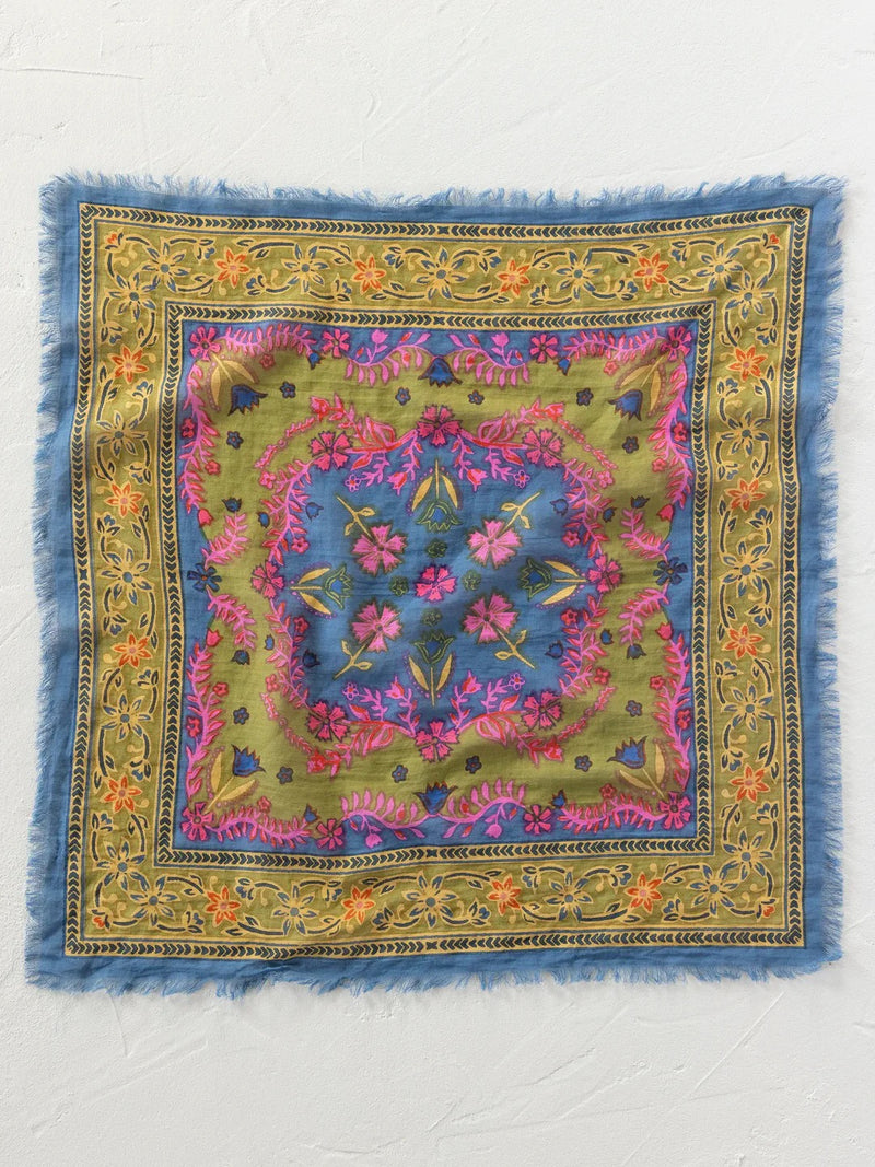 Natural Life® Printed Cotton Bandana - Moss Spring Scarf