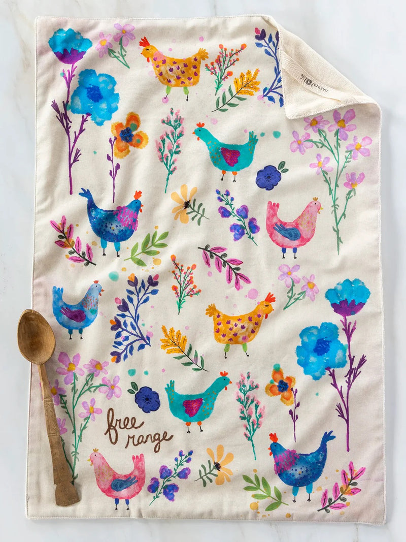 Natural Life Cotton Dish Towel - Chickens