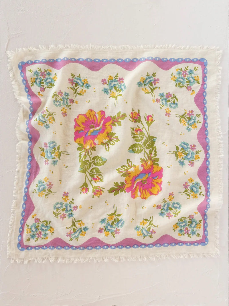 Natural Life® Printed Cotton Bandana - Sweet Blossoms Pink