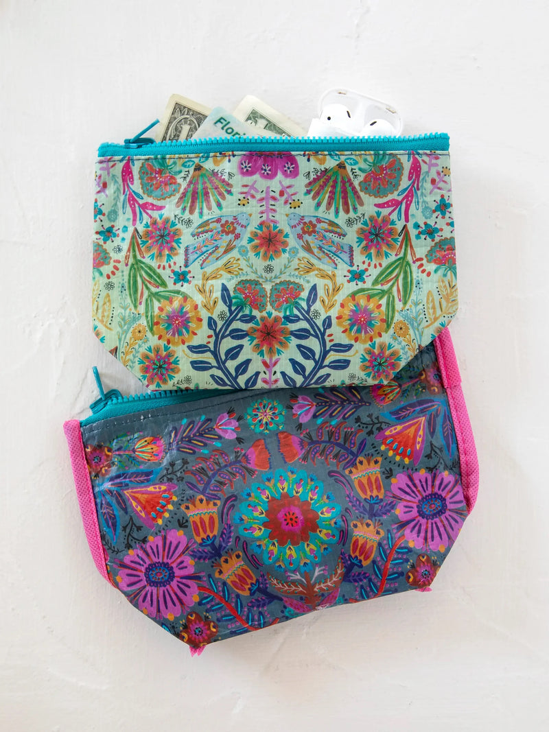 Natural Life® Small Recycled Zipper Pouch - Cream Floral