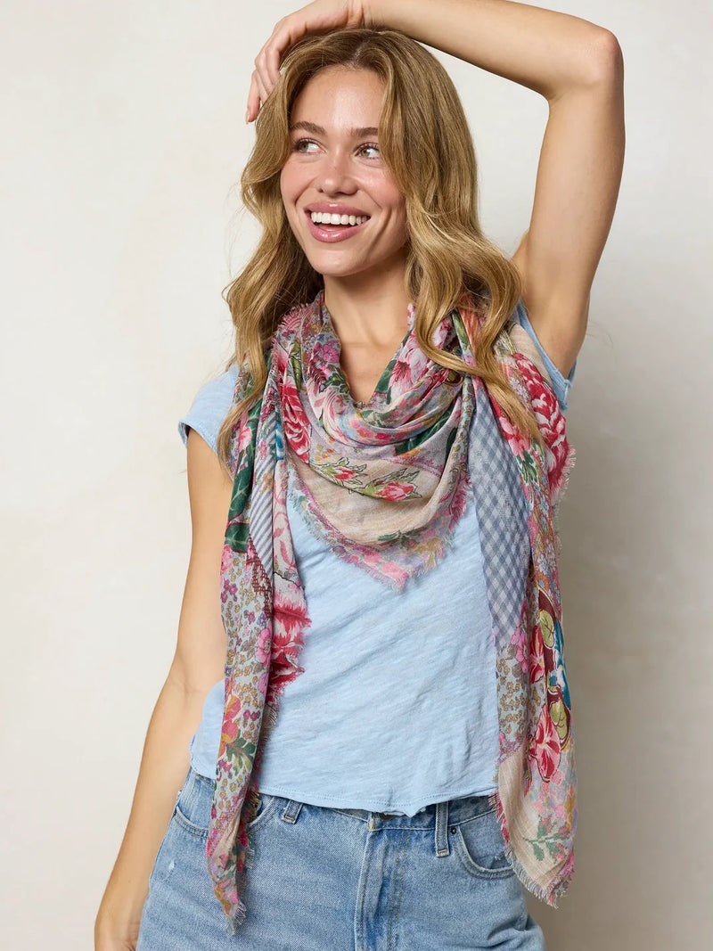 Natural Life Convertible Scarf - Pink Vintage Treasure