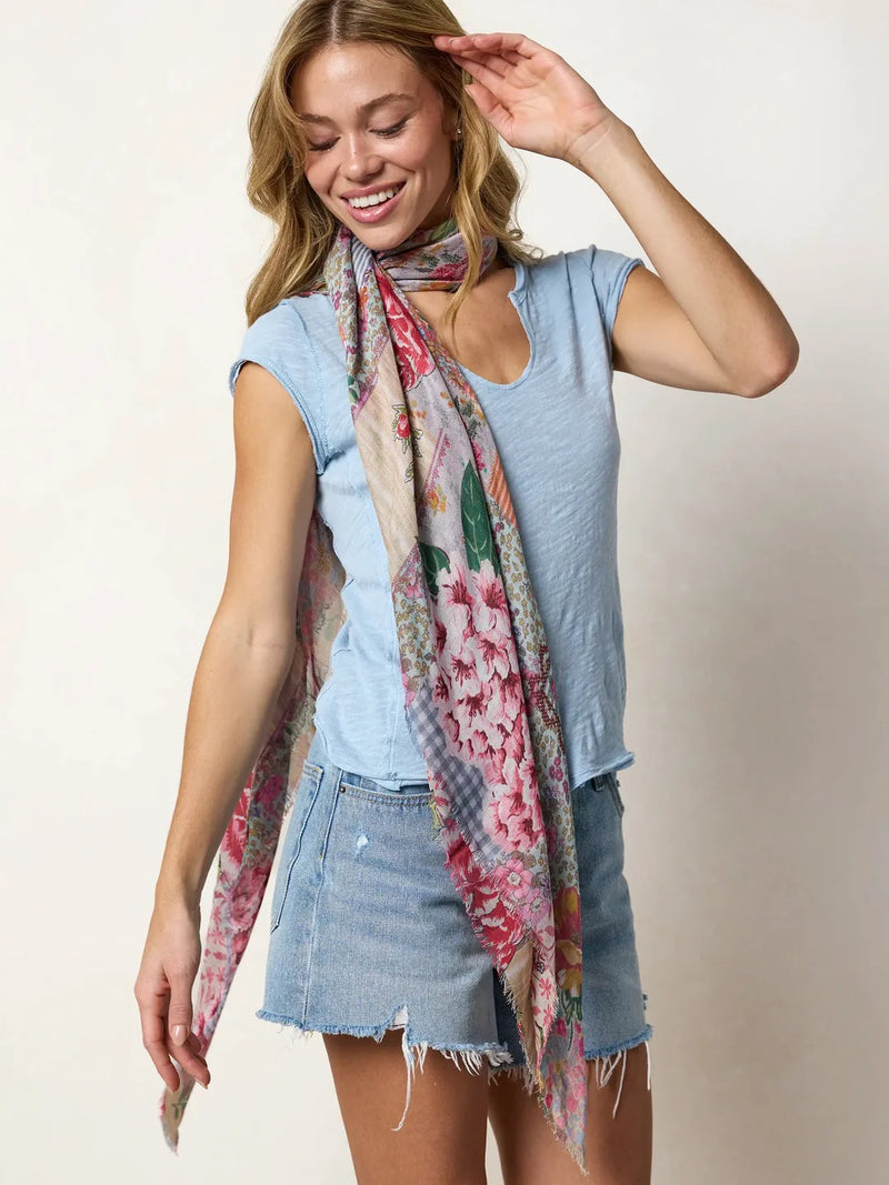 Natural Life Convertible Scarf - Pink Vintage Treasure