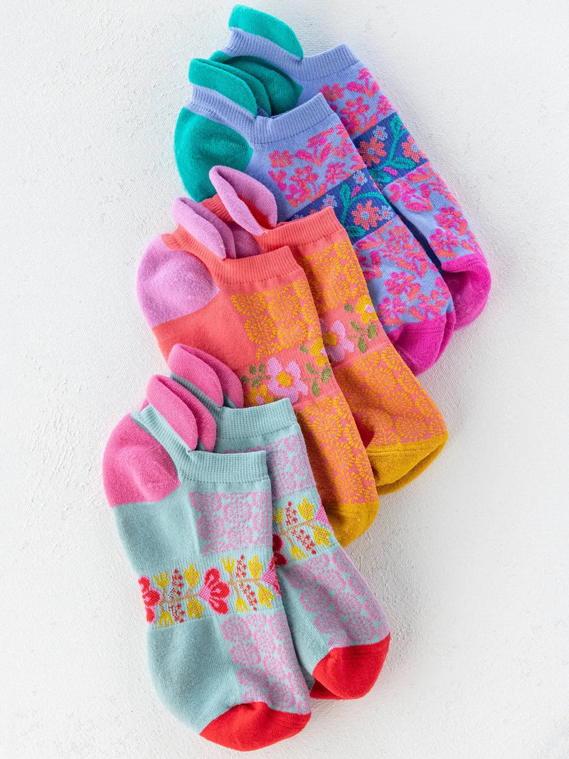 Natural Life Favorite Fitness Socks, Set of 3 - Coral