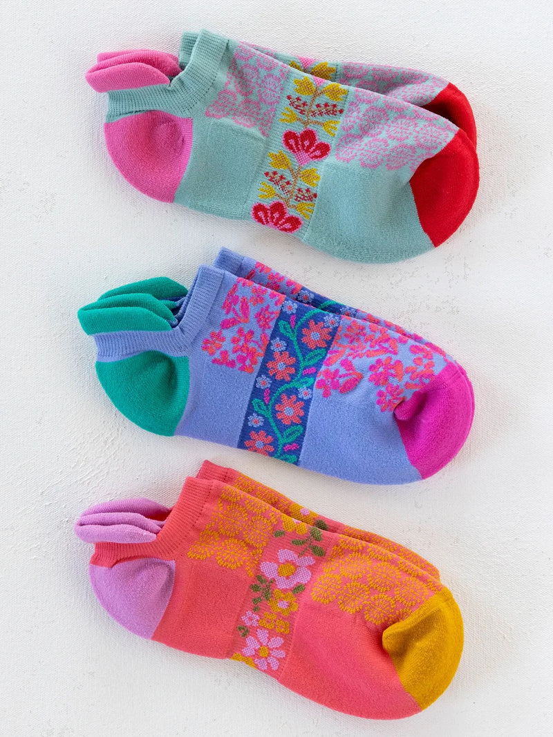 Natural Life Favorite Fitness Socks, Set of 3 - Coral