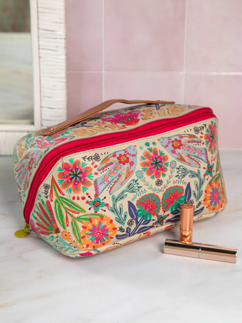 Natural Life® Travel Cosmetic Organizer - Cream Folk Flower