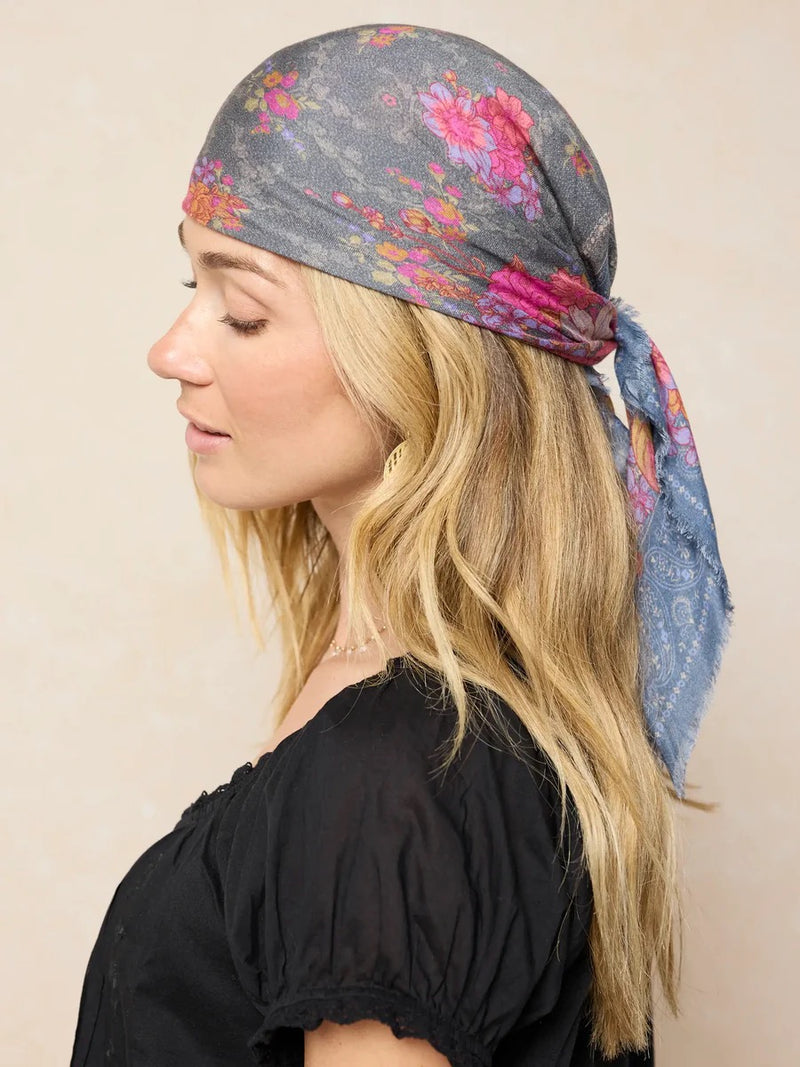 Natural Life® Boho Bandana Scarf - English Garden Charcoal