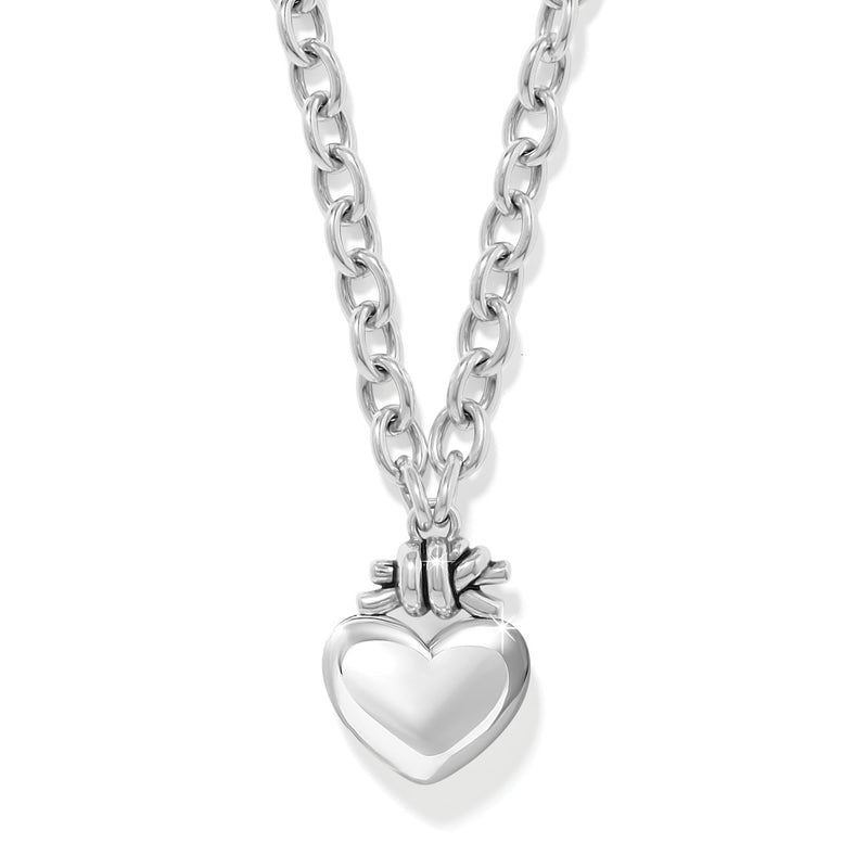 Brighton Interlok Love Knot Large Heart Necklace