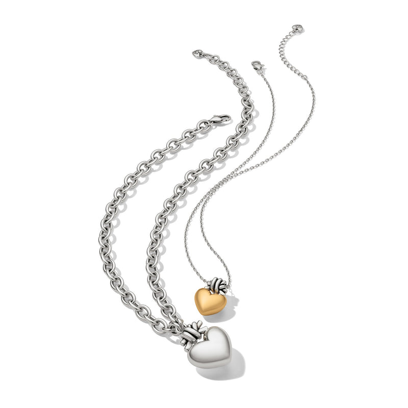 Brighton Interlok Love Knot Large Heart Necklace