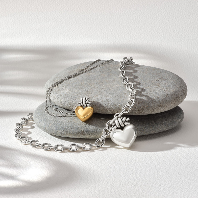 Brighton Interlok Love Knot Large Heart Necklace