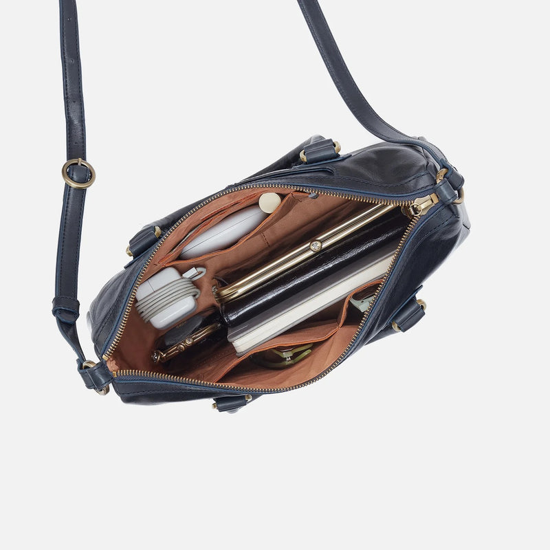 HOBO Expedition Satchel - Patina Leather - Navy Horizon