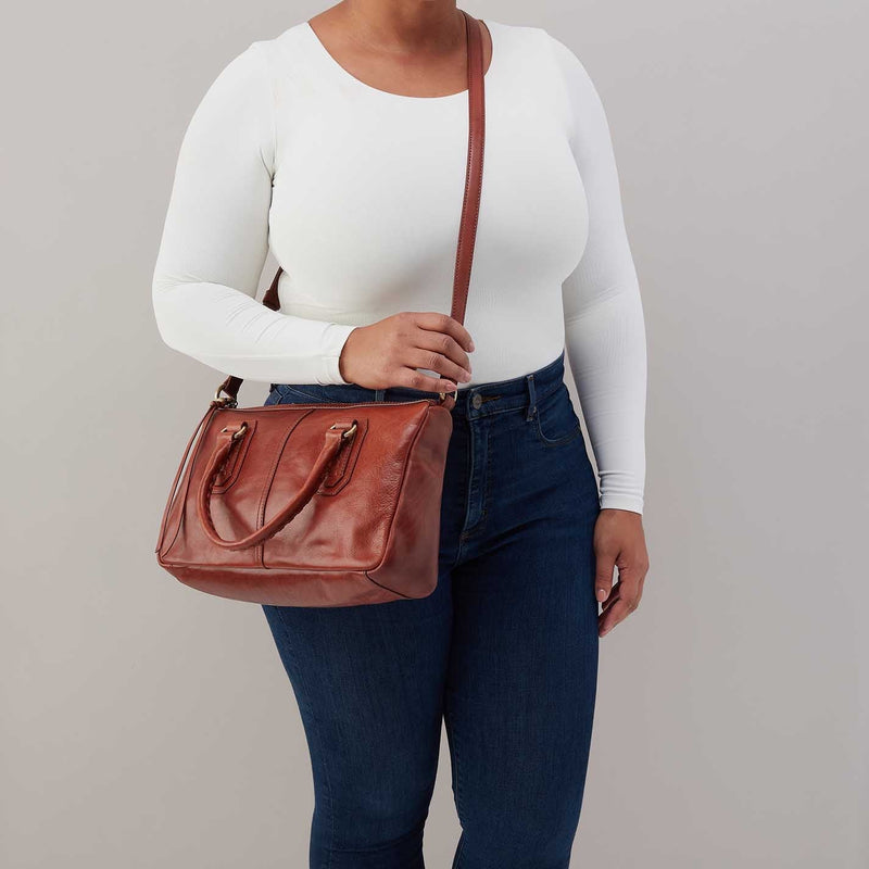 HOBO Expedition Satchel - Patina Leather - Pecan Ridge