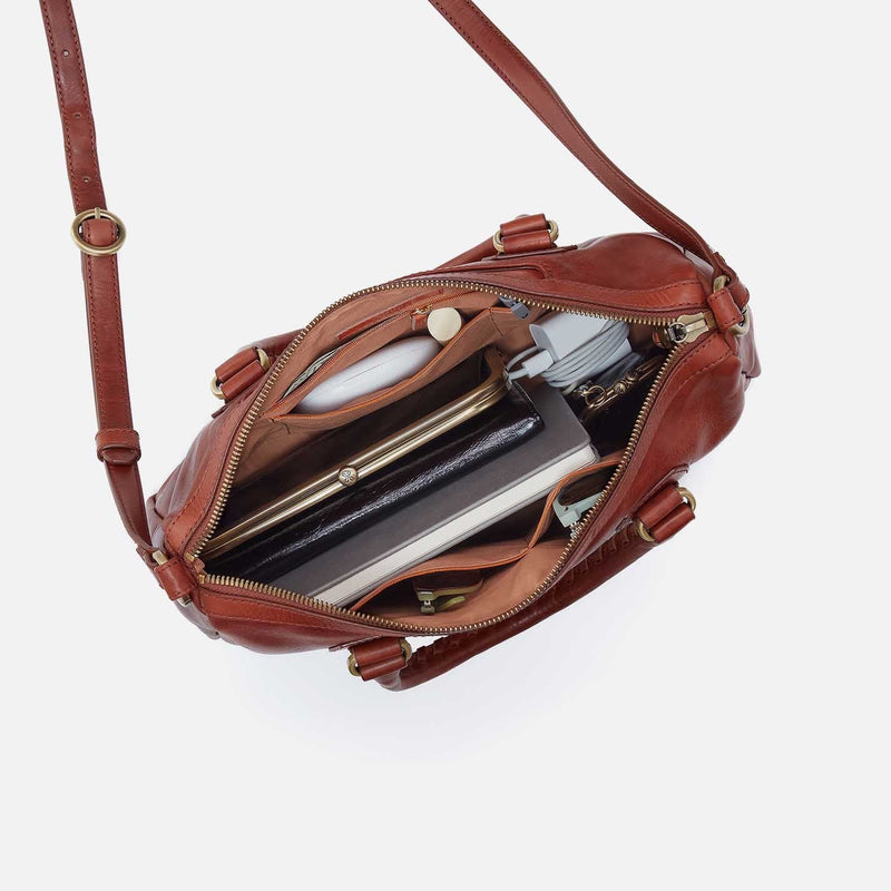 HOBO Expedition Satchel - Patina Leather - Pecan Ridge