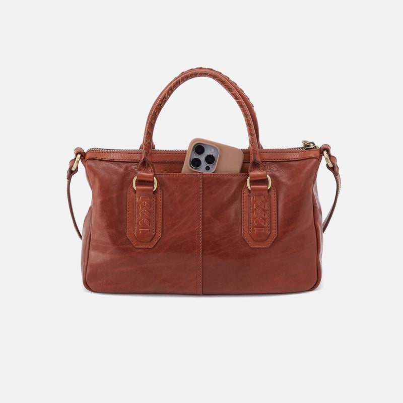 HOBO Expedition Satchel - Patina Leather - Pecan Ridge