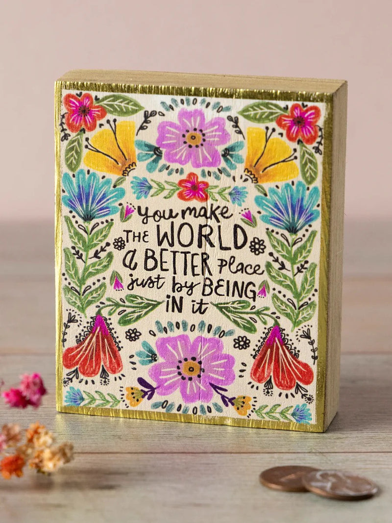 Natural Life Tiny Wood Block Keepsake