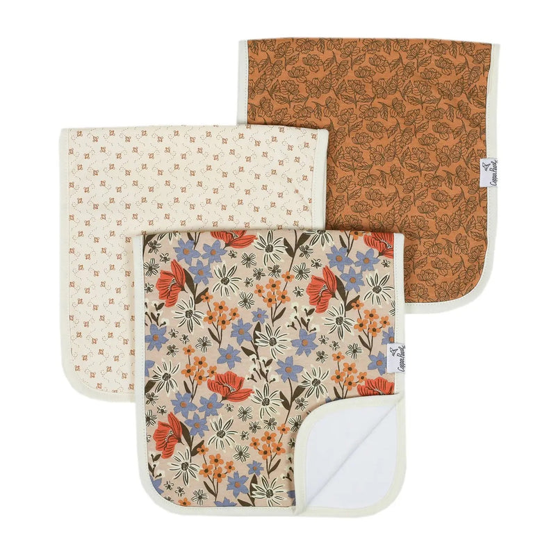 Copper Pearl Premium Burp Cloths - Set of 3 (Assorted Prints) -