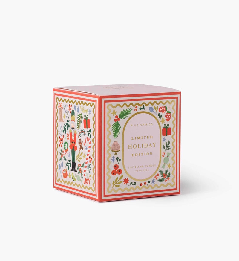 Rifle Paper Co. Holly Jolly Nutcracker Holiday 9oz Glass Candle