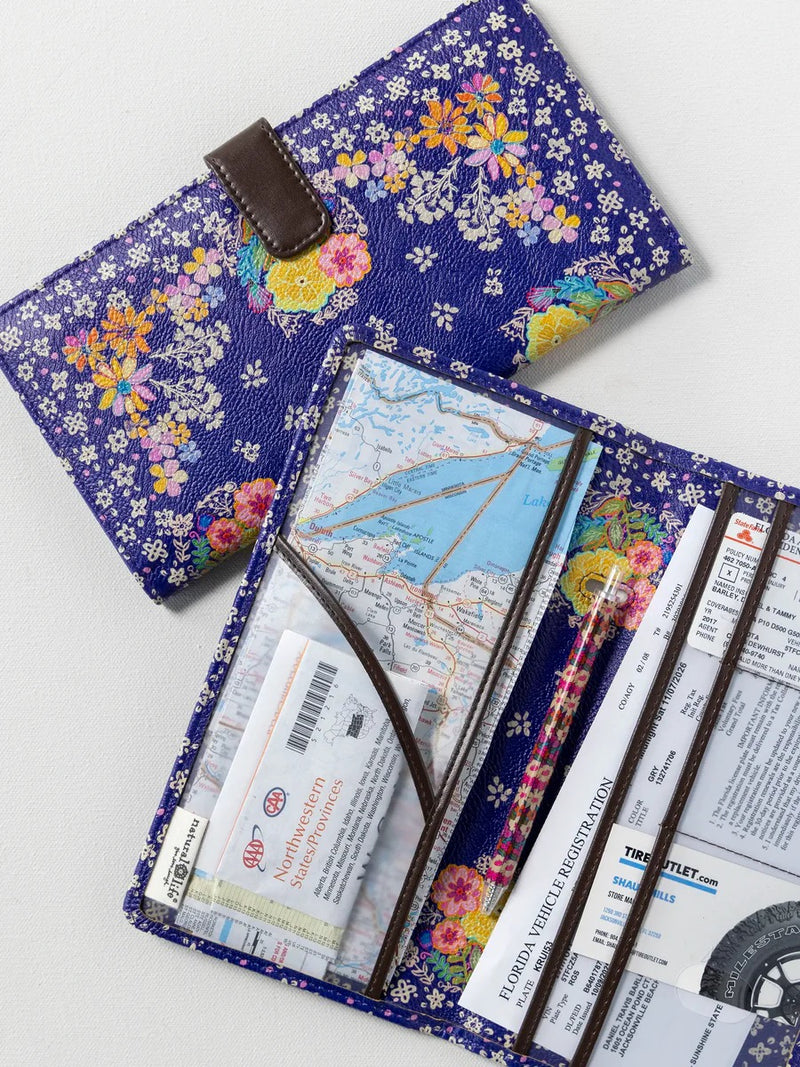 Natural Life Car Document Holder - Tropic Bandana Navy