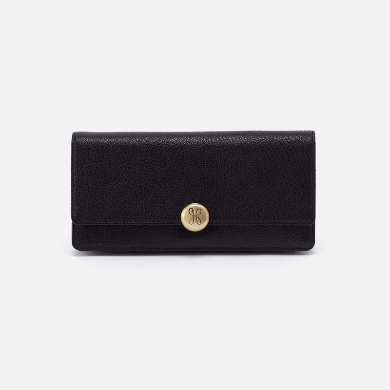 HOBO Hutton Large Wallet - Micrograin Leather | Black