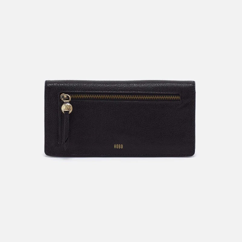 HOBO Hutton Large Wallet - Micrograin Leather | Black