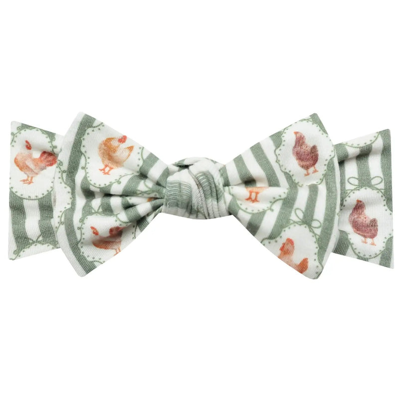 Copper Pearl Knit Headband Bow (Assorted Prints)