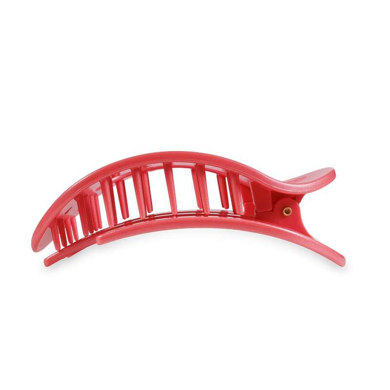 TELETIES - Round Flat Hair Clip | Large | Calming Coral
