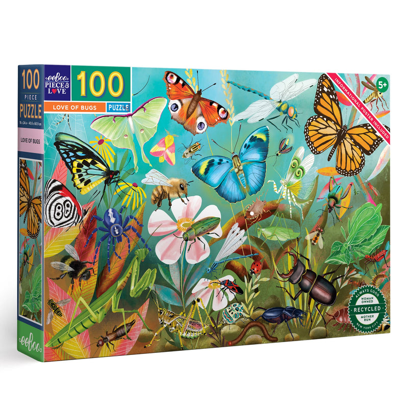 eeBoo - Love of Bugs 100 Piece Puzzle
