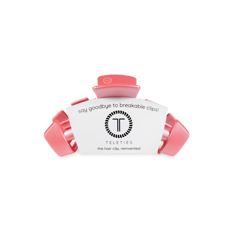 TELETIES - Classic Hair Clip | Tiny | Calming Coral