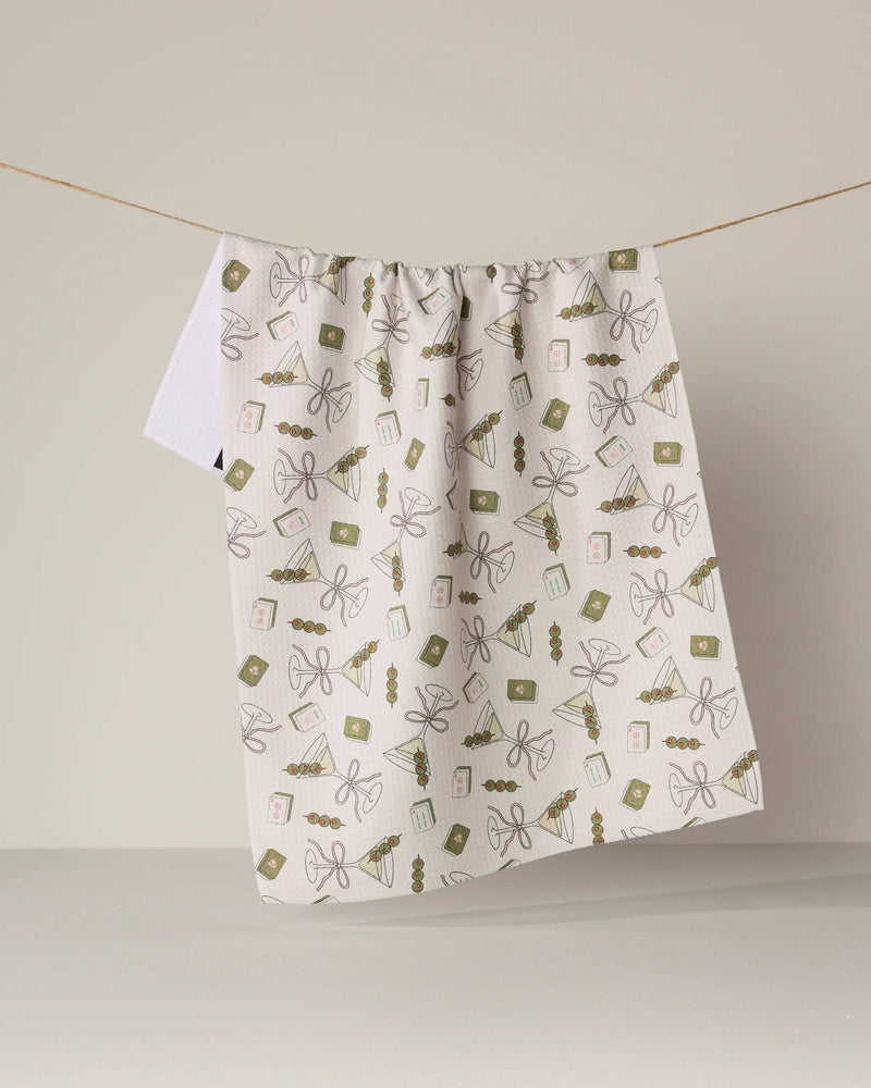 Geometry - Martini Tiles Tea Towel - Mahjong