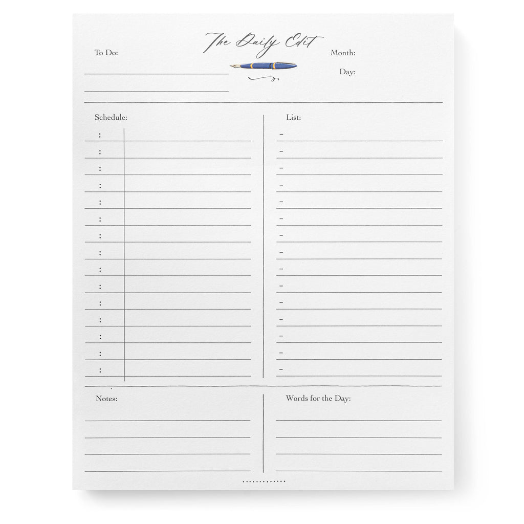 Karen Adams Designs - The Daily Edit Pad (Fountain Pen)