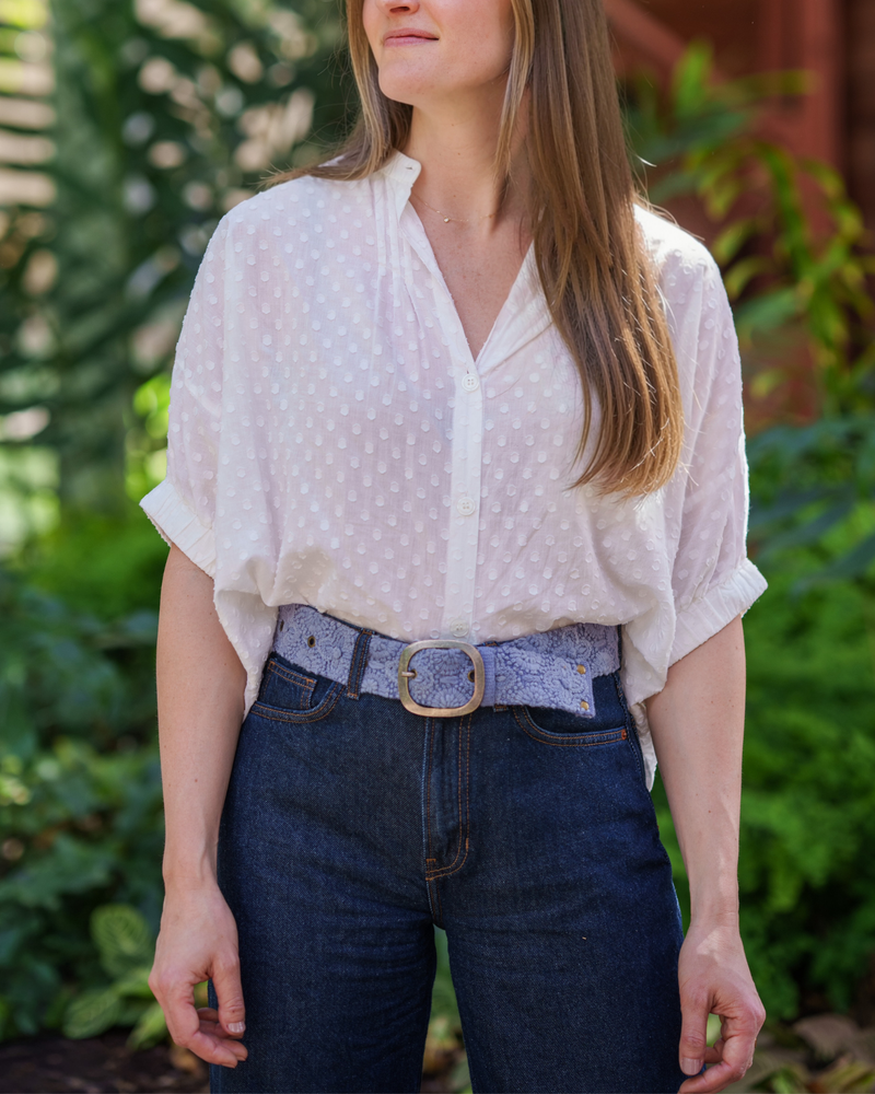 Jenny Krauss - Azure Seas Embroidered Wool Belt