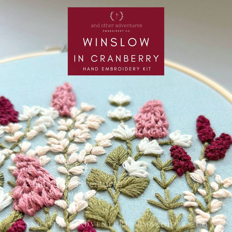 And Other Adventures Embroidery Co - Hand Embroidery Kit - Winslow in Cranberry