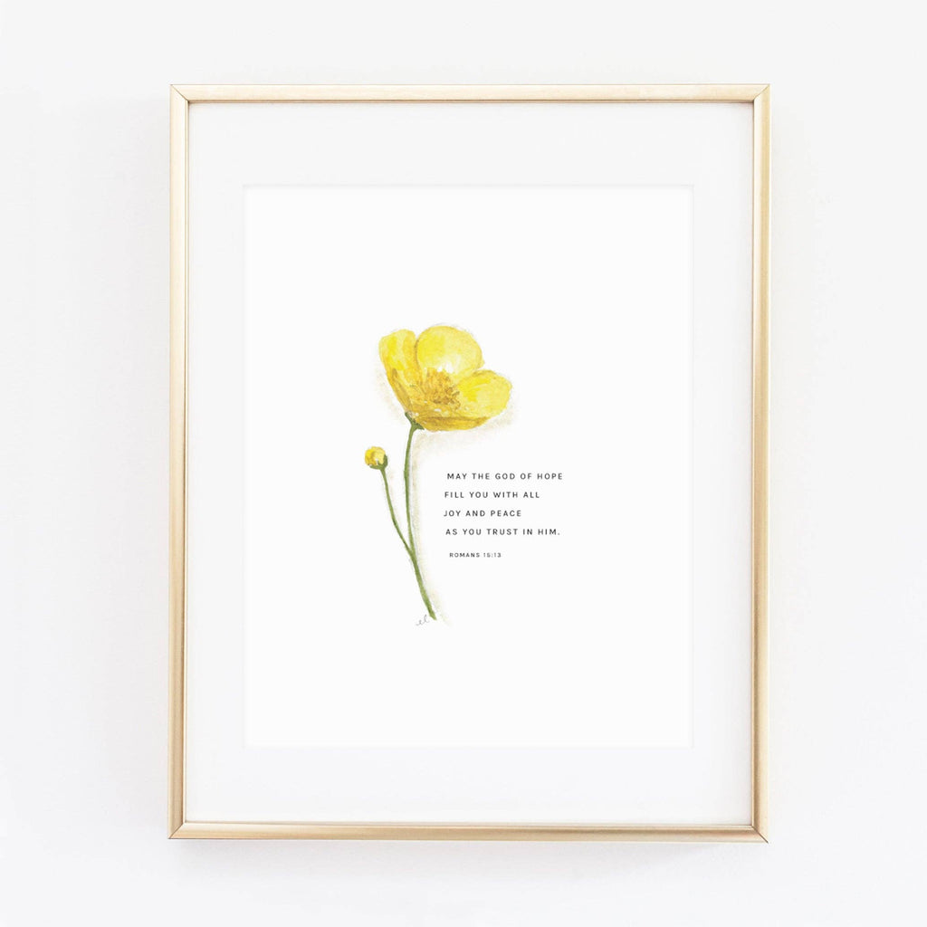 emily lex studio - Romans 15:13 buttercup scripture print
