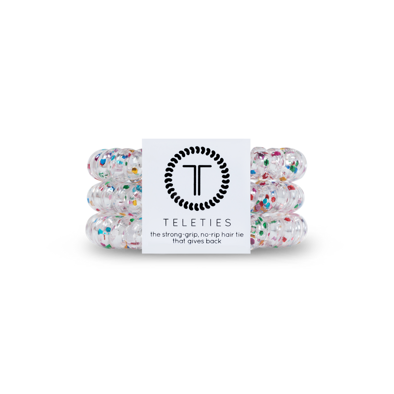 TELETIES - Spiral Hair Coils | Small | Party People Hair Ties