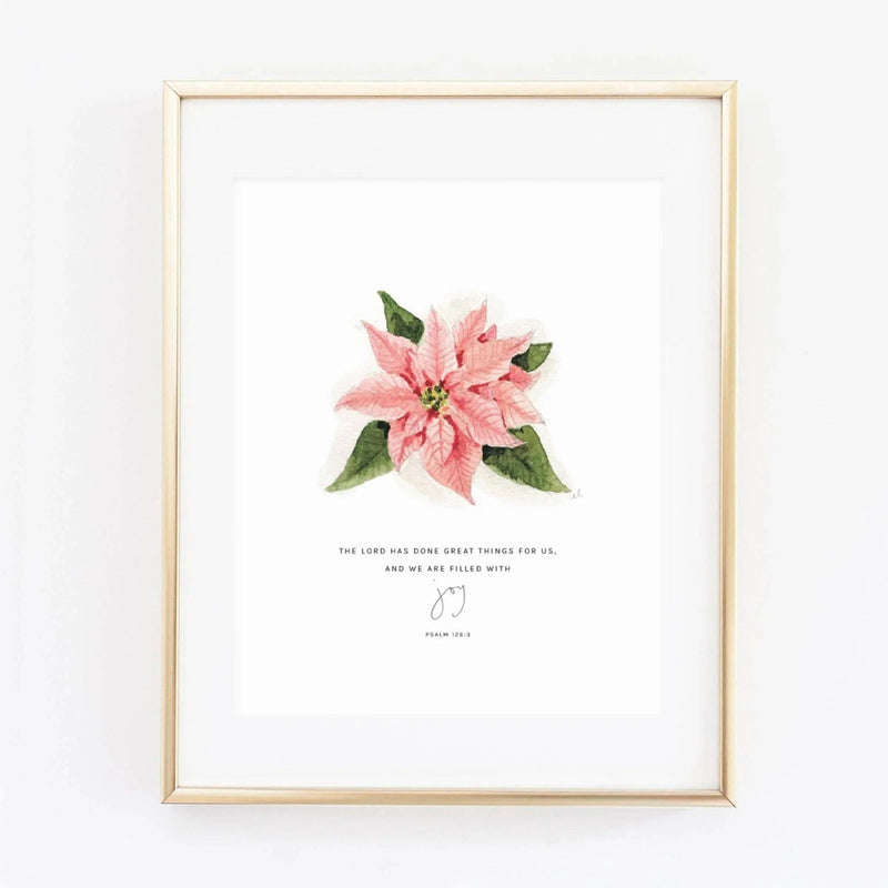 emily lex studio - Psalm 126:3 poinsettia scripture print