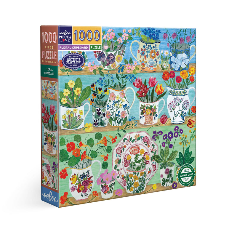 eeBoo - Floral Cupboard 1000 Piece Puzzle