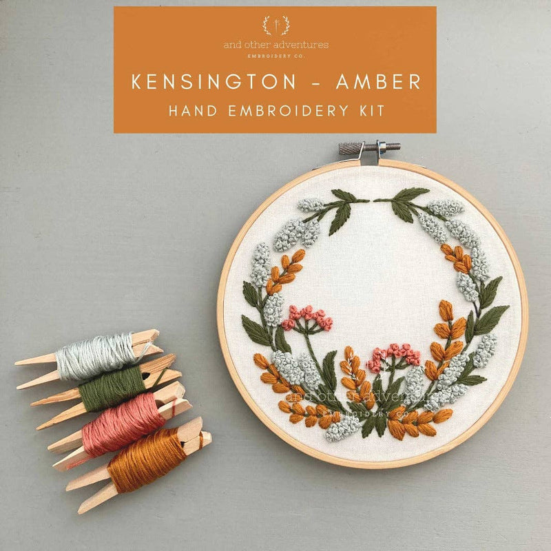 And Other Adventures Embroidery Co - Hand Embroidery Kit - Kensington in Amber