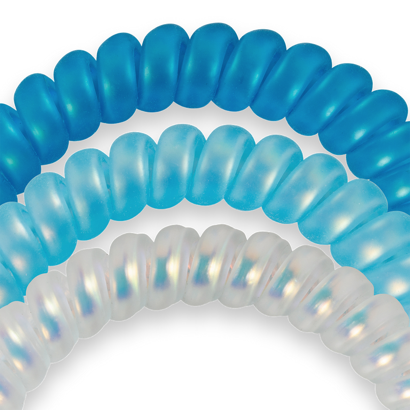 TELETIES - Spiral Hair Coils | Small | Blue Seas