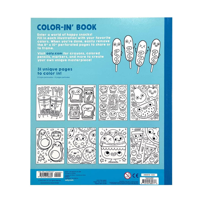 OOLY - Color-in' Book: Happy Snacks Coloring Book