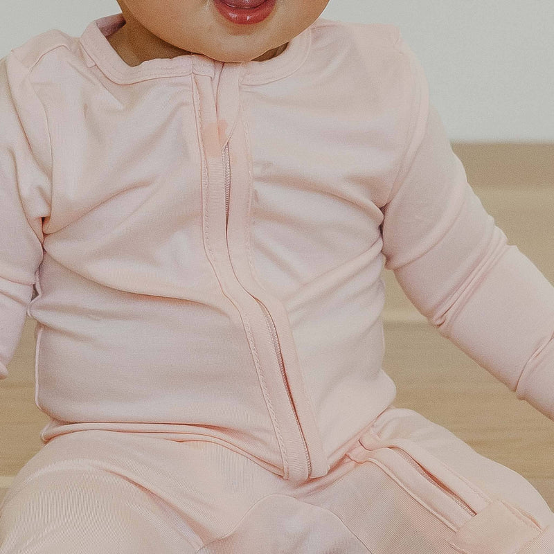 Copper Pearl - Zip-Up Footie Pajama - Blush