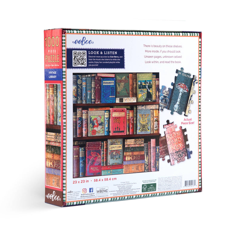 eeBoo - Vintage Library 1000 Piece Puzzle