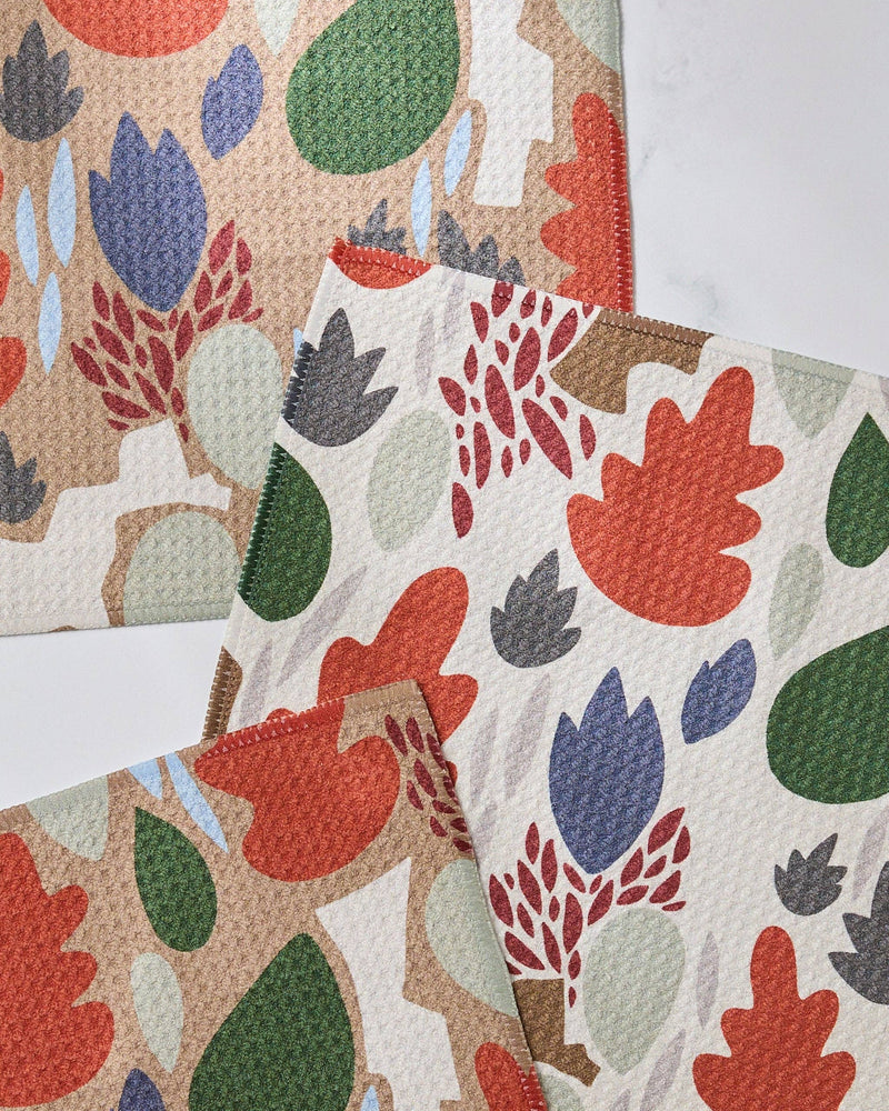Geometry - Cut Paper Leaves Dishcloth Set