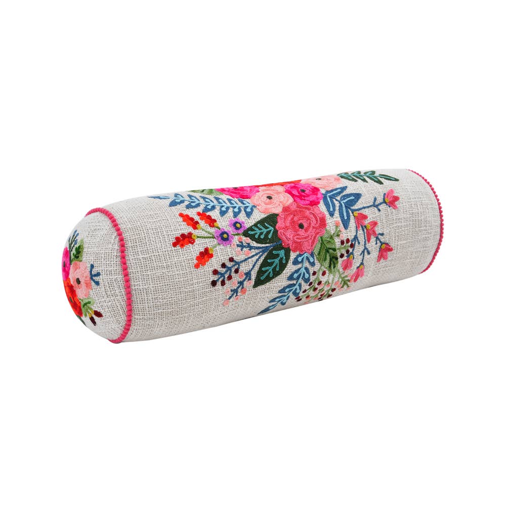 Karma Living - GREENHOUSE FLORAL BOLSTER 20x7" - 2ABBL23789_IVPK