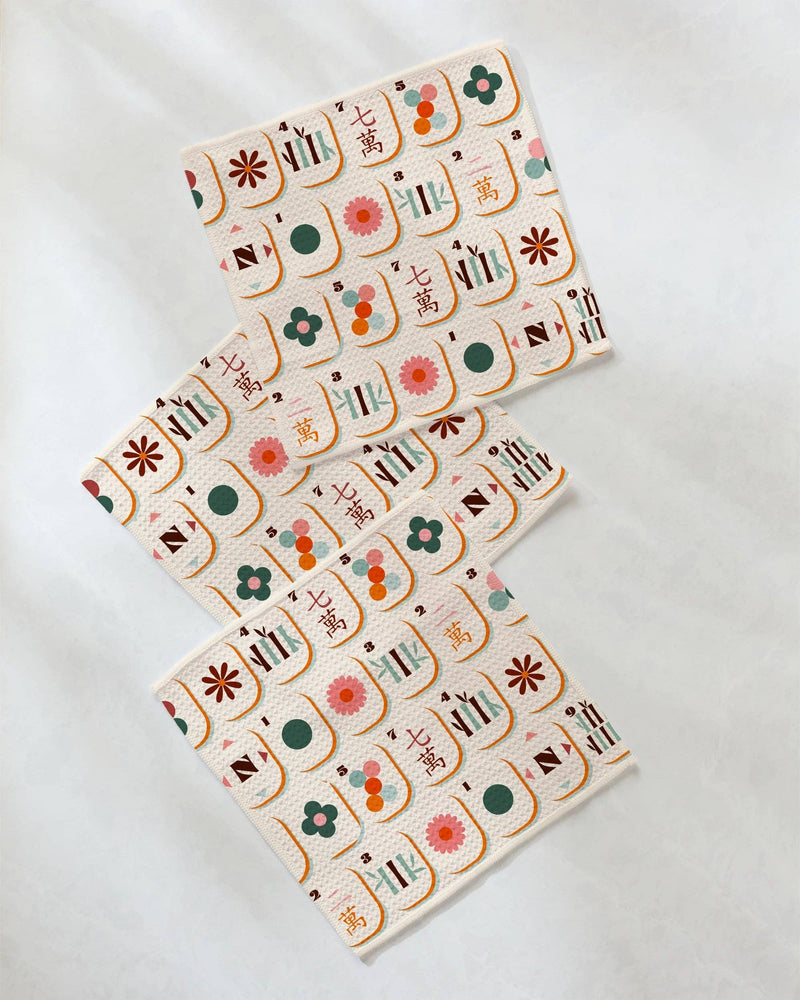 Geometry - Cypress Tile Toss Dishcloth Set - Mahjong