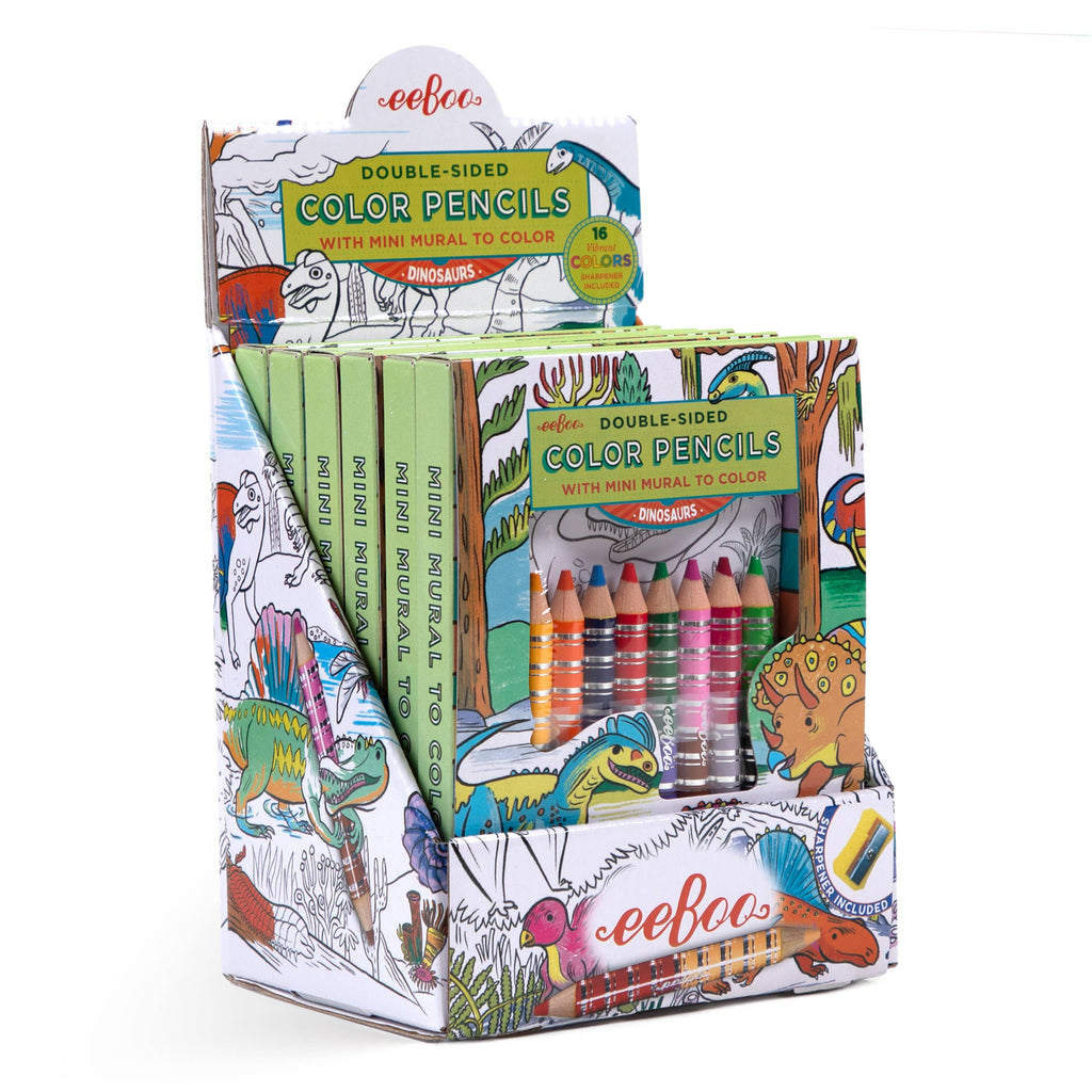 eeBoo - Dinosaur Biggie Pencils with Fold-Out Mini Mural Bundle